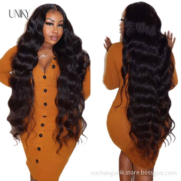 Uniky Raw Brazilian Cuticle Aligned Virgin Body Wave Human Hair Full Hd Lace Front Wig For Black Women Lace Closure Wig Vendor